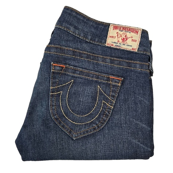 True Religion "Johnny" Low Rise Bootcut Jeans Women's Size 29x34 Dark Wash‎ Y2K - Picture 13 of 13